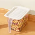 Transparent plastic food storage container with handle and white lid for fridge - Small (15x11.5x10.5cm) / White