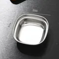 Small square stainless steel seasoning dish, 8x8cm silver dipping bowl. - Square Sauce Dish - Single Compartment / Silver