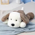 Cute lying puppy plush pillow doll in white and brown, soft toy for girls bedroom - Brown / 65cm
