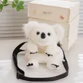 White koala plush crossbody bag featuring adjustable black strap and soft fur - 30cm / White Koala