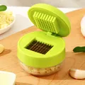 Compact manual green garlic press with stainless steel dicing blades for home kitchen - Uniform Pressing/Detachable/Easy to Clean / 1 Piece