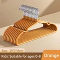 Durable non-slip orange kids clothes hangers for children aged 0 to 8 years old - Toddlers 0-8 Years (29cm) / Vibrant Orange