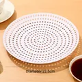 White circular plastic multi-hole drainer plate with 22.5cm diameter for kitchen - Large Diameter 23cm White