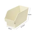 Boîte de rangement en plastique crème, 27,5x13x15 cm, idéale pour la cuisine ou le bureau - S / Jaune crème