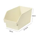 Bac de rangement en plastique beige, 27,5 x 16 x 15 cm, pour placard de cuisine - L / Jaune crème