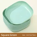 Small light green square Japanese style plastic waste plate for dinner table 14.4cm - Square / Green