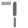 Portable manual lint remover brush for clothing, white and grey design, single piece. - Large Single Brush