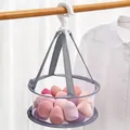 Mini hanging mesh drying basket specifically for makeup sponges and beauty blenders - Gray