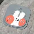 Cute silicone floor drain cover with rabbit design for bathroom and kitchen anti-odor use - 1 Piece / Gray