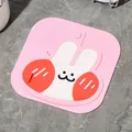 Cute pink silicone rabbit drain cover for bathroom odor prevention and debris filtering - 1 Piece / Pink