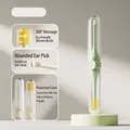 Portable double-headed mint green ear and nose cleaner with silicone brush and protective case - Ear Scoop Style / Green