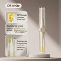 Dual-ended personal ear and nose cleaner with silicone brush in beige and protective case - Nose Hair Trimmer Style / White