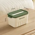 Rectangular cream plastic storage box with forest green lid, size 27x16.5x15cm - Small High Style / 27x16.5x15cm / Creamy Green