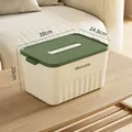 Large rectangular plastic storage box with green lid and dimensions 38x24.8x20cm - Large High Style / 38x24.8x20cm / Creamy Green