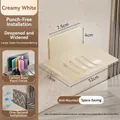 Portasapone minimalista da parete bianco crema in metallo con montaggio adesivo - 1 Pezzo (Include Colla Senza Chiodi e Adesivi) / Crema