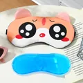 Schattig cartoon hamster slaapmasker met blauwe koelgel voor een ontspannen nachtrust - Roze Hamster / Roze