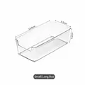 Transparent plastic storage organizer box, small size, 19.6x9.5x6.2 cm, clear drawer bin - Long Rectangular Box (4910) / 19.6x9.5x6.2cm