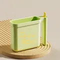 Green portable instant noodle bowl with handle for dormitory, Do your Best slogan - Green