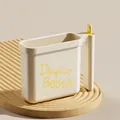 Portable beige rectangular instant noodle bowl with handle and 'Do your Best' script - Beige