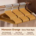 Heavy-duty thick non-slip orange clothes hangers for seamless and organized garment storage - Adult / 10 Pieces Pack / Vibrant Orange