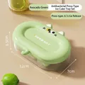 Avocado green cat-themed ice cube mold with quick press release function and lid - 1 Piece / Green