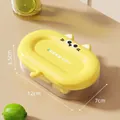 Mini yellow cat-shaped press-type ice cube tray with lid for home refrigerator - 1 Piece / Yellow