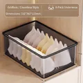 Transparent grey underwear organizer box 310x240x110mm for wardrobe storage - Bra Storage Box (No Lid) / Transparent Black