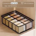 10-grid transparent underwear and sock storage box with no lid for closet organization - 10-Grid Panties Box (No Lid) / Transparent Black