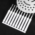 Efficient 10-pack mini shower head cleaning brushes for bathroom nozzle and crevices. - 10 Piece Set / White