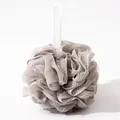 Premium soft grey mesh bath sponge loofah for body cleaning with white hanging rope - Grey 50g (Actual 44g)