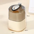 Automatic pop-up toothpick holder dispenser in beige and transparent grey, 6x6x9cm size - 1 Piece / Silver