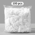 Verpakking van 100 wegwerp douchemutsen van wit waterdicht plastic voor hotel en badkamer - Uitgebreide Maat / 100 Stuks/Verpakking