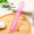Φορητή ροζ θήκη οδοντόβουρτσας ταξιδιού, λεία γυαλιστερή επιφάνεια, μήκους 19,5 cm. - Γυαλιστερό φινίρισμα / Μικρό Ροζ