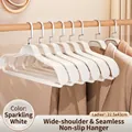 Premium radiant white wide shoulder non-slip clothes hanger for heavy coats and suits - Women's Style (4831) / Cream White