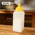 Large 800ml semi-transparent squeeze condiment bottle with yellow cap and measurements - Medium Condiment Bottle / Medium Size 800ml (1 Piece)