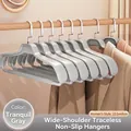 Premium wide-shoulder non-marking anti-slip clothes hanger in serene gray, 22.5x43cm - Women's Style (4831) / Quiet Grey