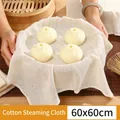 Non-stick 60x60cm pure cotton steamer liner for homemade buns and dumplings - Square 60x60cm (1 Piece/Pack) / Off White