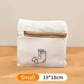Small size embroidered thickened mesh laundry bag for socks protector 19x18cm white color - 19x18cm / Small (Socks)