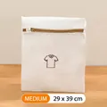 Fine mesh white laundry bag with shirt embroidery for washing delicates, 29x39cm - 29x39cm / Medium (Shirts)