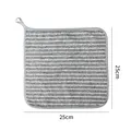 Gray striped absorbent kitchen cleaning cloth with hanging loop, 25x25cm square size - Thin / 25*25cm / Gray