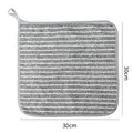 Grey and white striped kitchen cleaning towel, 30x30cm absorbent microfiber dishcloth - Thin / 30*30cm / Gray