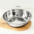 Deep stainless steel round basin variant, 27.5cm diameter and 7.1cm height - 27.5cm Version / Steel Color