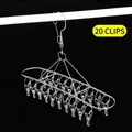 Stainless steel sock drying rack variant with 20 laundry clips for organization - 20PCS Clips