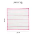 25x25cm 8-ply white cotton gauze dishcloth with pink decorative edge stitching - 8 Layers / Medium (25x25cm)