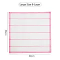 High absorbent thickened large 8-layer white dishcloth with pink stitching, 30x30cm size - 8 Layers / Large (30x30cm)