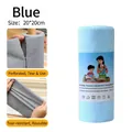 Blue reusable microfiber cleaning cloth roll, size 20x20cm, tear-off design for kitchen - 20 Sheets/Pack (20*20cm) / Blue