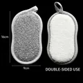 Double-sided thickened dishwashing sponge with silver abrasive and soft white sides, 16x9cm - Upgraded Thickened (1 Piece) / Reversible
