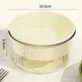 Cream and clear double-layer colander drain basket, dimensions 16.5x9.3cm for fruits - Beige
