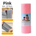 Disposable pink ultra-fine fiber hand torn cleaning cloth roll for kitchen, 25x25cm size - 20 Sheets/Pack (25*25cm) / Pink