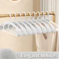 Elegant white wide-shoulder non-slip clothes hangers, heavy duty durable plastic set - Heavy Duty Seamless Wide Shoulder Style / 78g / Cream White